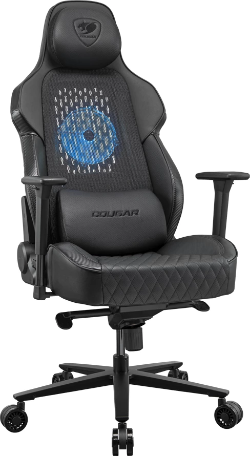 Karrige gaming COUGAR NXSYS AERO, 3D armrests, RGB ventilator, 160 kg, e zezë