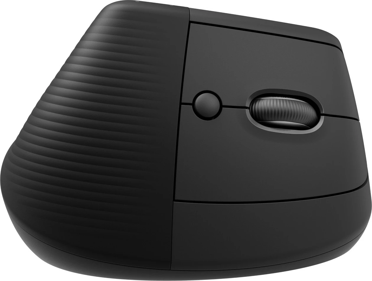Maus ergonomik Logitech Lift për biznes, dizajn vertikal, optik, RF Wireless + Bluetooth, 4000 DPI, grafit