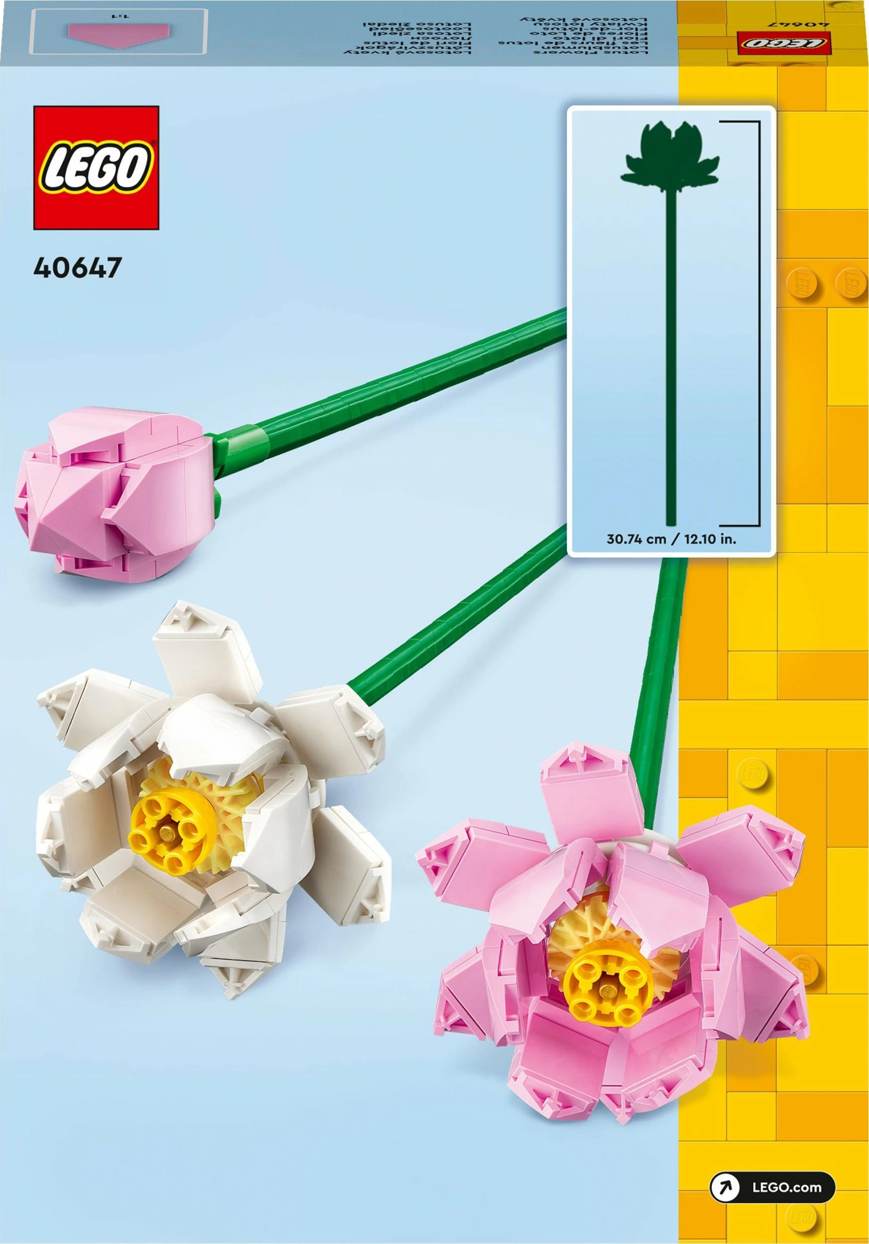 Set LEGO Lotus Flowers 40647, 220 elemente, rozë/bardhë