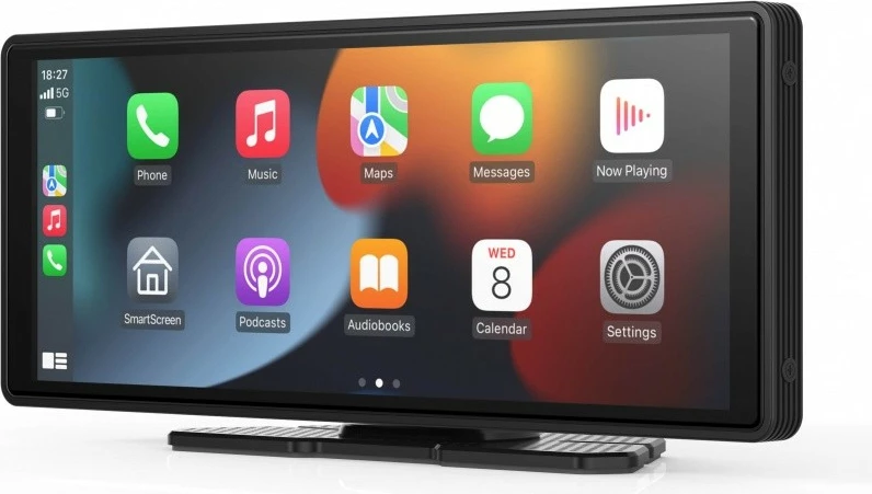 Ekran multimedial për veturë Maxcom MC01 me kamerë të përparme dhe të pasme, 9.3" HD IPS, i zi