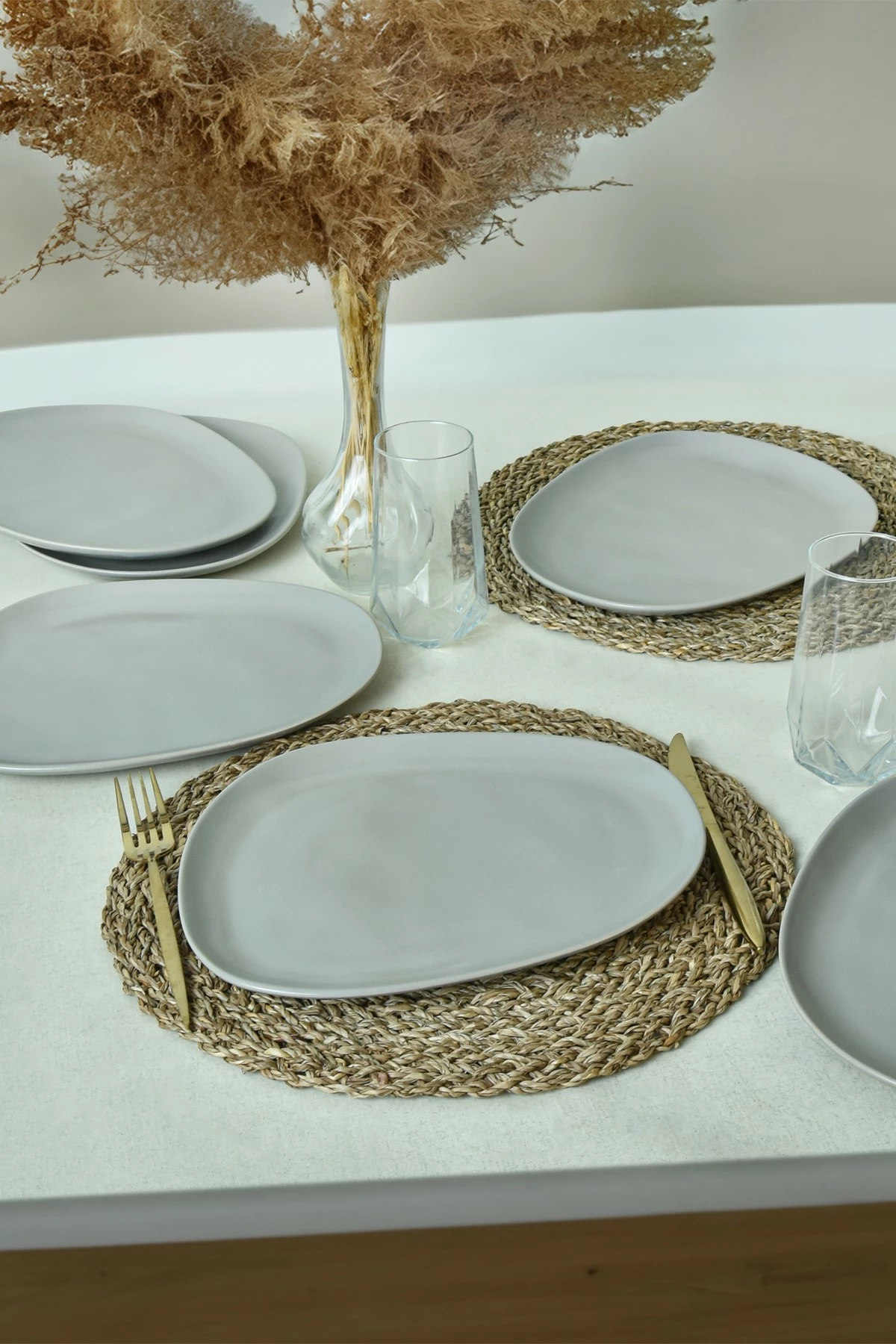 Set pjatash shërbimi (6 copë), ngjyrë gri mat, Hermia Concept, X000155010000000000000000