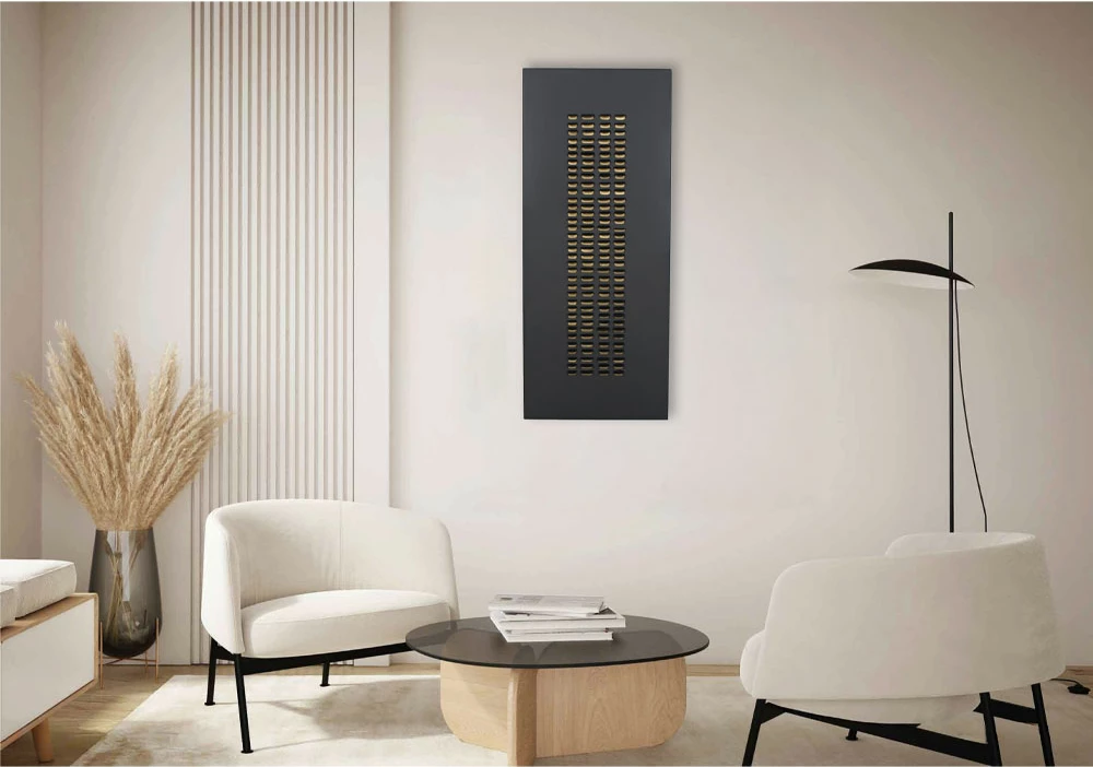 Pikturë dekorative Escape, metal i zi dhe ar, 50x120x4cm