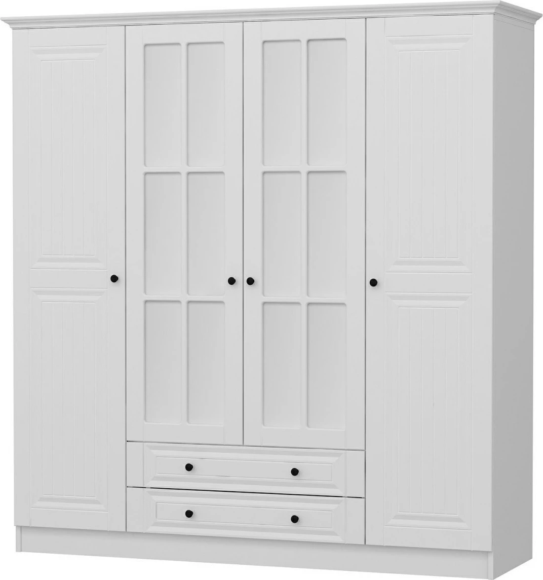 Dollap për rroba, ngjyrë e bardhë, Skye Decor, Kale - 4017, 180x190x52 cm