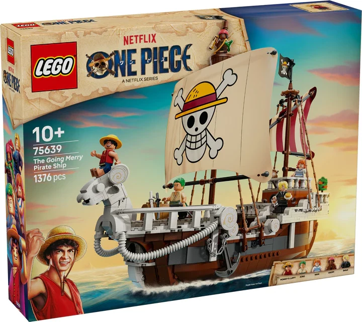 Set ndërtimi LEGO One Piece The Going Merry Pirate Ship 75639, 1376 copë, 5 minifigura