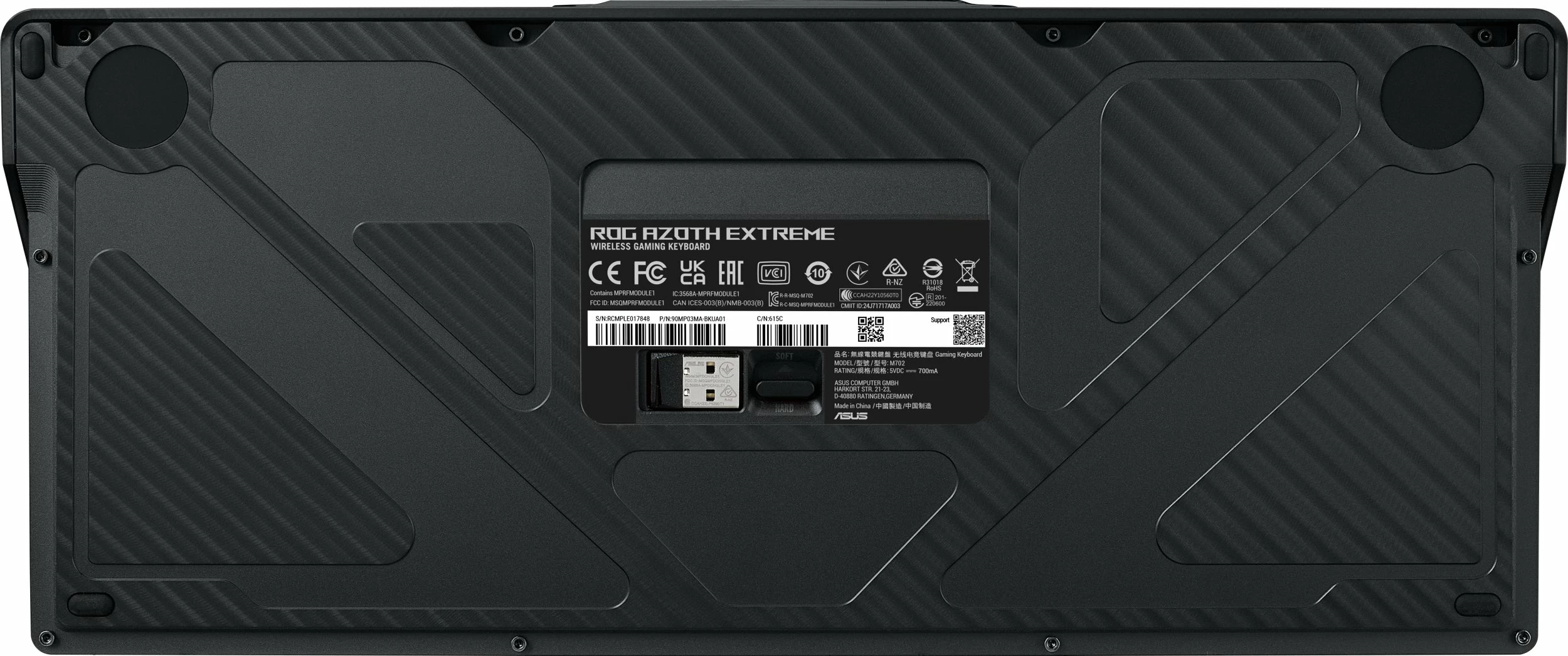 Tastierë gaming mekanike Asus ROG Azoth Extreme 90MP03MA-BKDA01, 75%, NX Snow, RGB, DE layout, me ekran OLED, e zezë, me mbështetëse kyçi