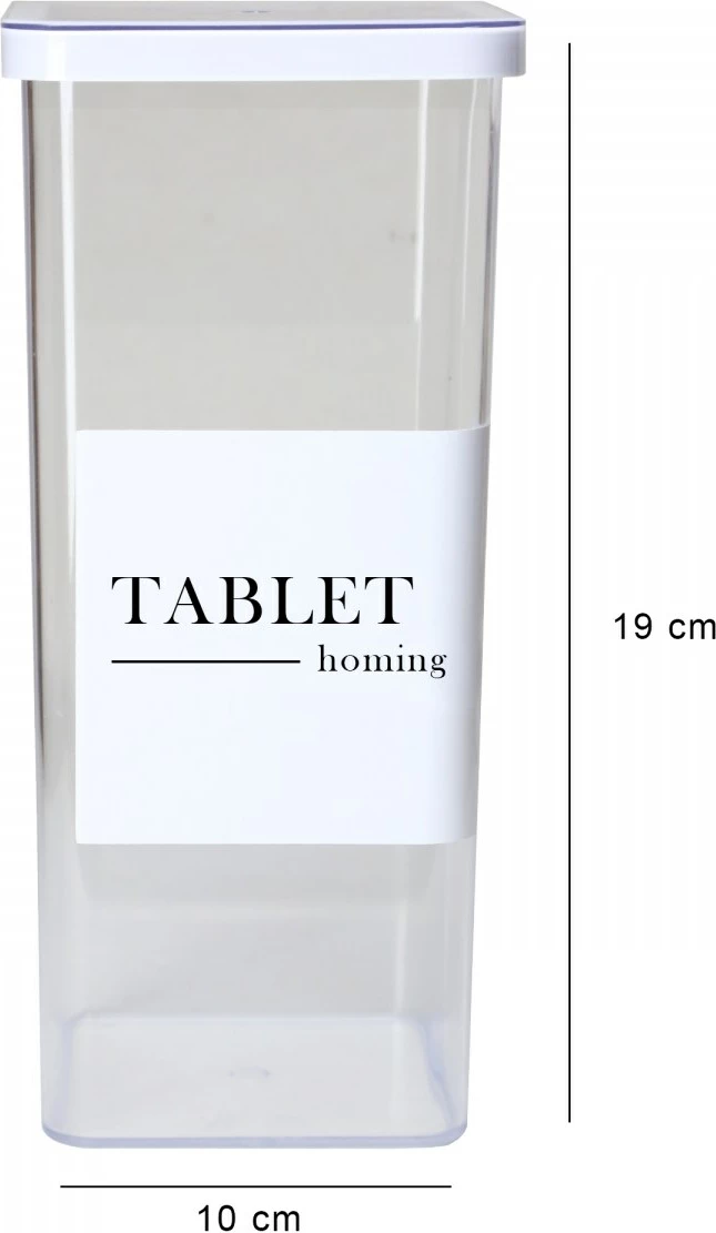 Kuti plastike për organizim, transparente, HMY-6381, 10x10x19 inç