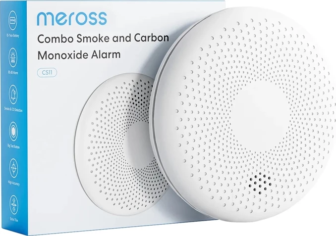 Detektor tymi dhe monoksid karboni Meross CS11-EU, i bardhë