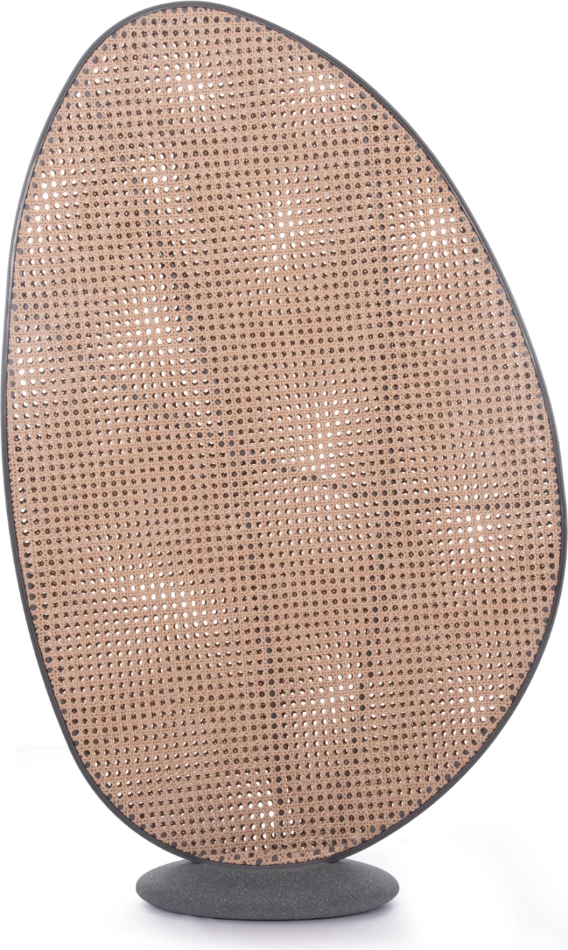 Përparëse ndarëse alumini KOMORABI (S), kornizë antracit, thurje ratan bezhë, 108x33x169cm