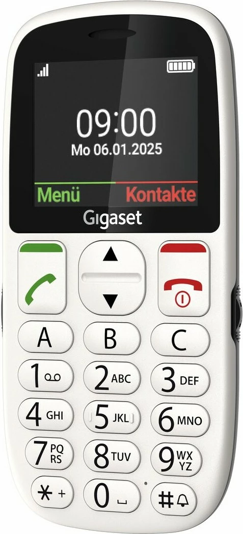 Celular Gigaset GL395 Dual SIM 32MB MicroSD bardhë