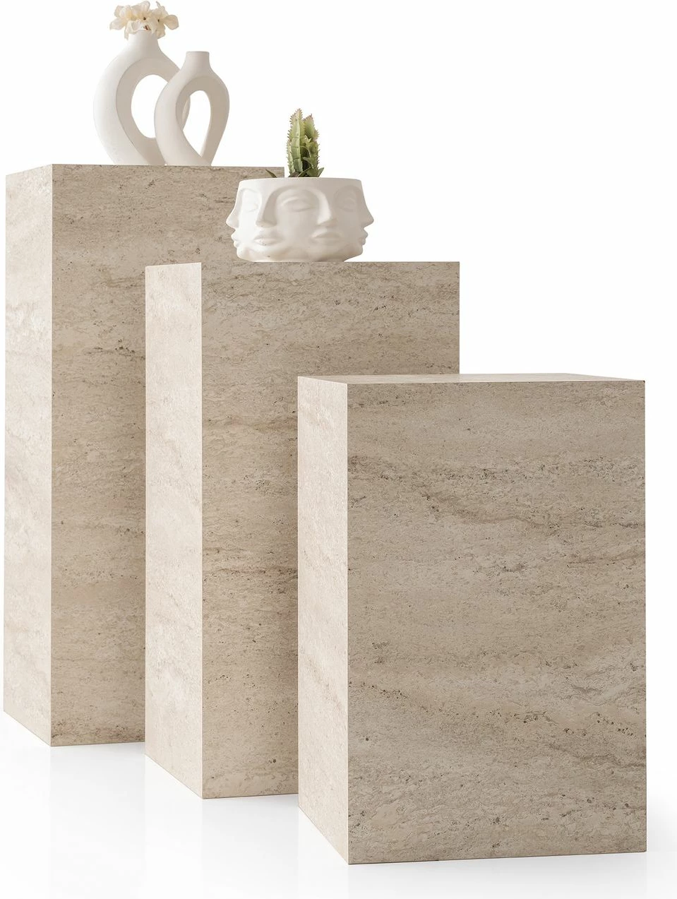 Set mbajtësesh për lule, ngjyrë travertin, Skye Decor, 3 copë, 9540