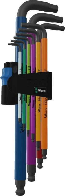 Set çelësa imbus Wera 05022210001, 9 copë, çelik inox, me ngjyra