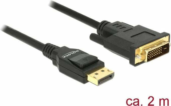 Kabllo DisplayPort në DVI-D DeLOCK 85313, 2m, e zezë