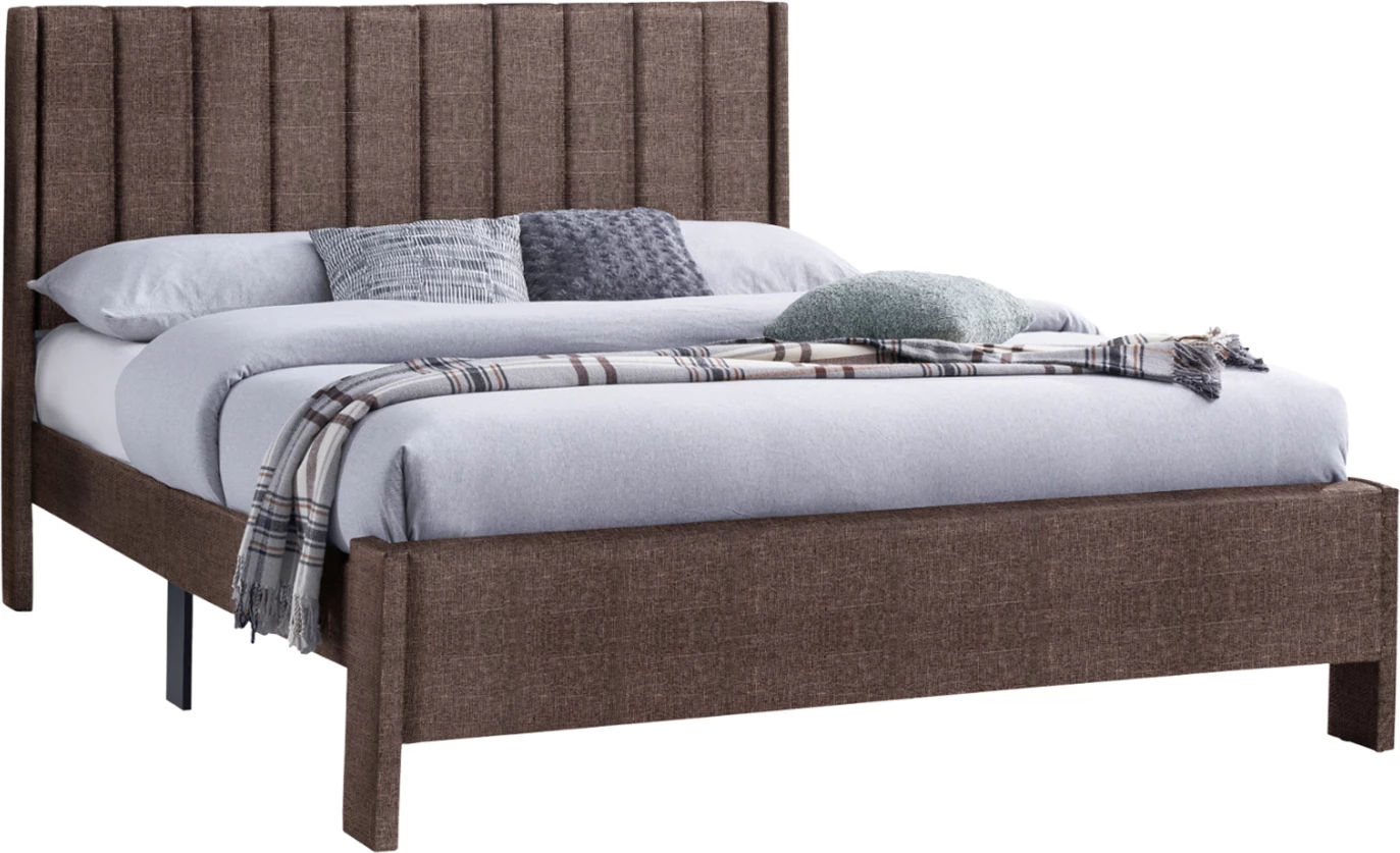 Krevat dopio KREDEN FH686.03, stof ngjyrë kafe, për dyshek 160x200 cm