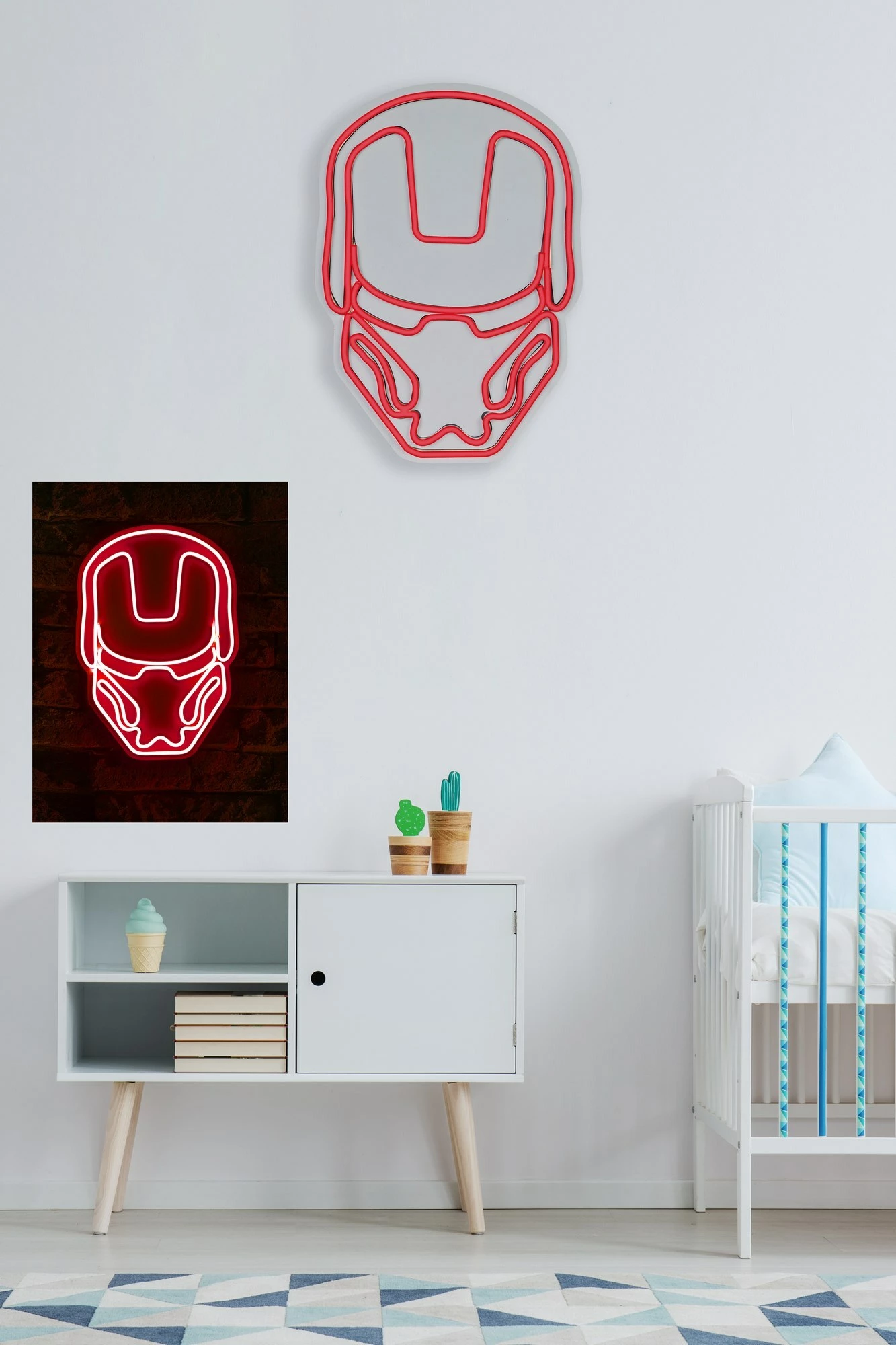 Dritë dekorative LED plastike, Iron Man, e kuqe