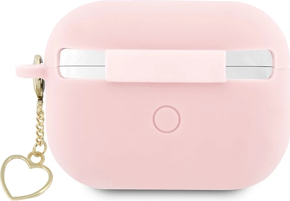 Mbështjellës Guess për AirPods Pro 2, silikon, Charm Heart, rozë