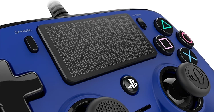 Kontroller me kabllo Nacon PS4 Wired Gaming Controller, kabllo 3 m, vibrim, portë 3.5 mm, Blu