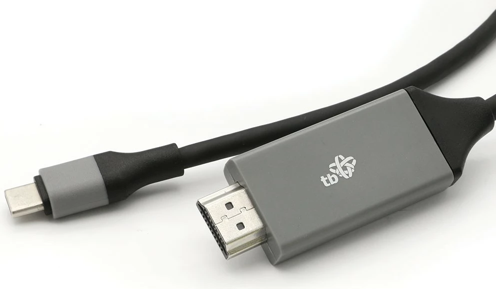 Kabllo HDMI 2.0V në USB Type C TB, 2m, E zezë