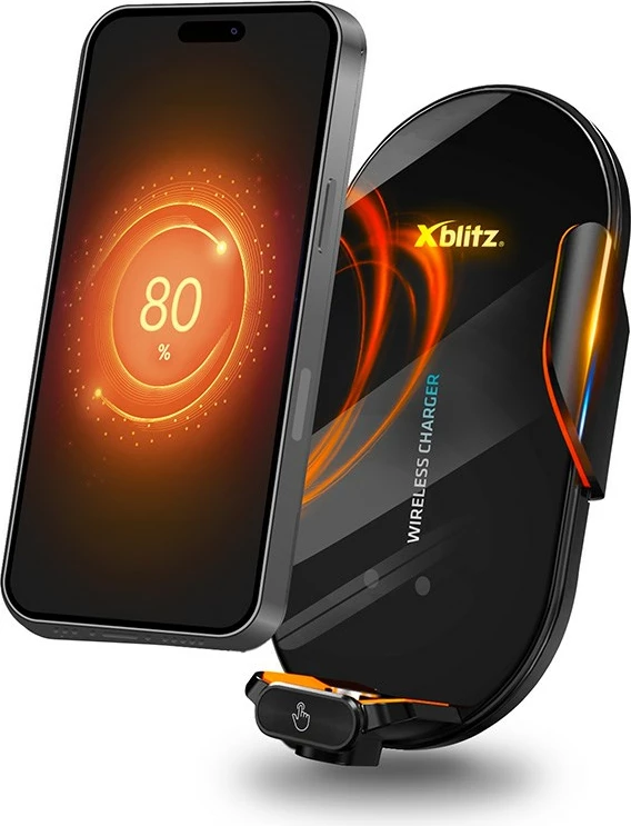 Mbajtës automatik Xblitz FX3 EXCLUSIVE për celular/tablet, me karikim wireless, i zi