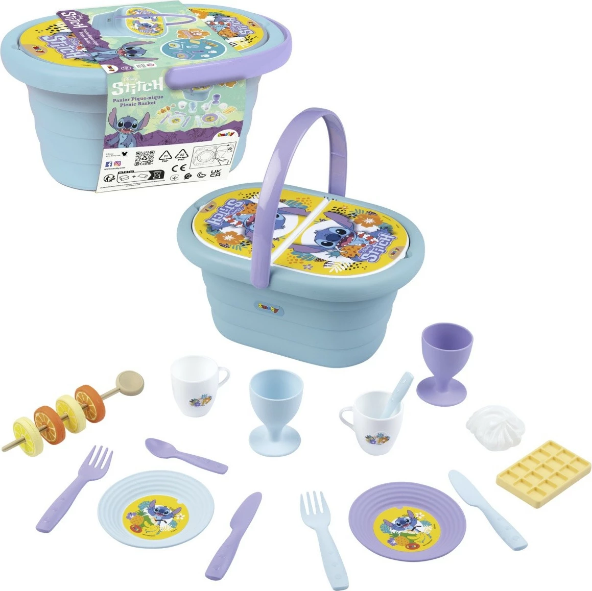 Set pikniku lodër Smoby Stitch, 19 pjesë, shumëngjyrëshe