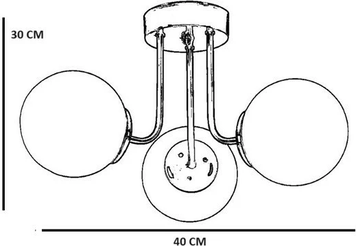 Llambë tavani Opviq Pablo 3 llampa, ngjyrë amber dhe ari