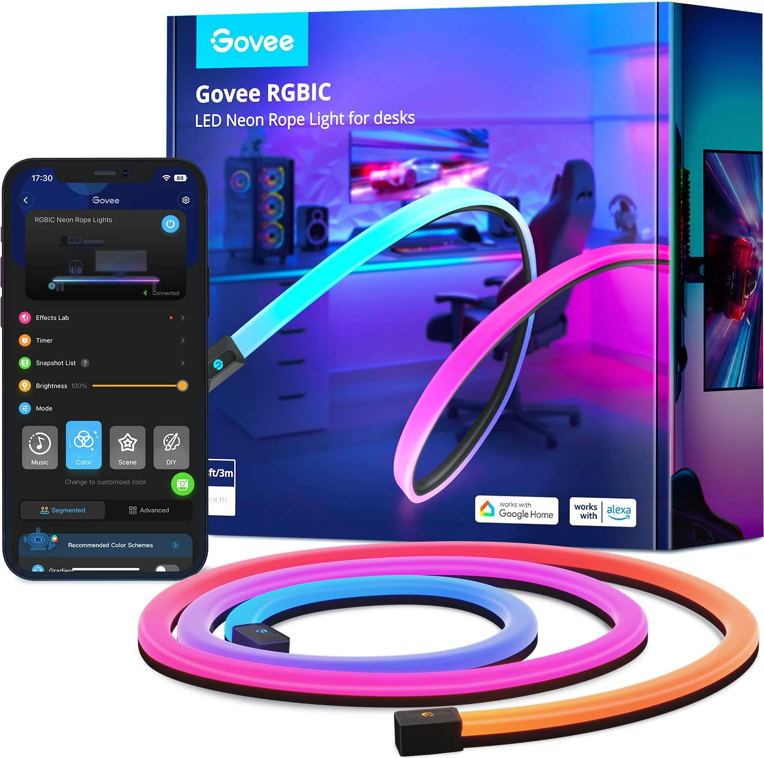 Shirit neon LED Govee H61C3 3m RGBIC Bluetooth, prizë EU