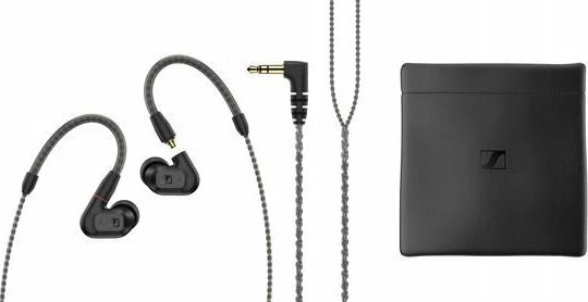 Kufje Sennheiser IE 200 me kabllo 3.5 mm, driver dinamik TrueResponse 7 mm, 6–20000 Hz, set adaptera S/M/L, të zeza
