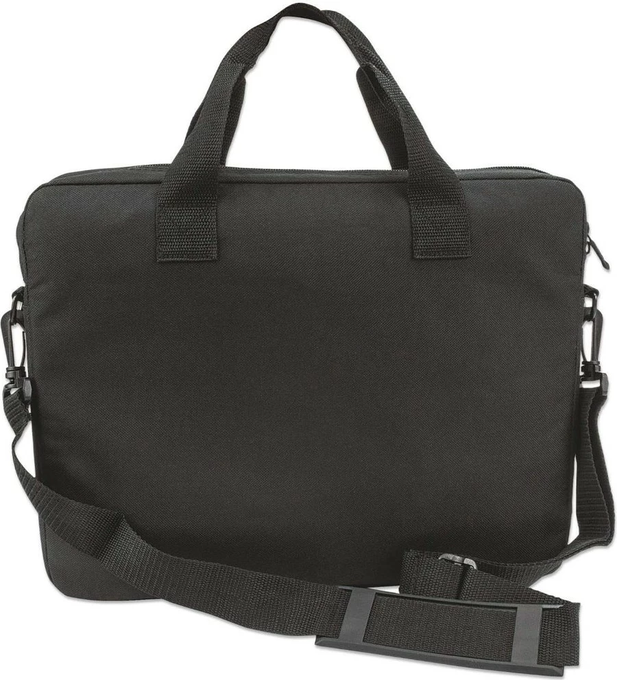 Çantë laptopi Manhattan London 14.1 inç, e zezë, messenger, xhep për aksesorë