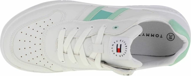 Atlete të ulëta me dantella Tommy Hilfiger për femra, të bardha