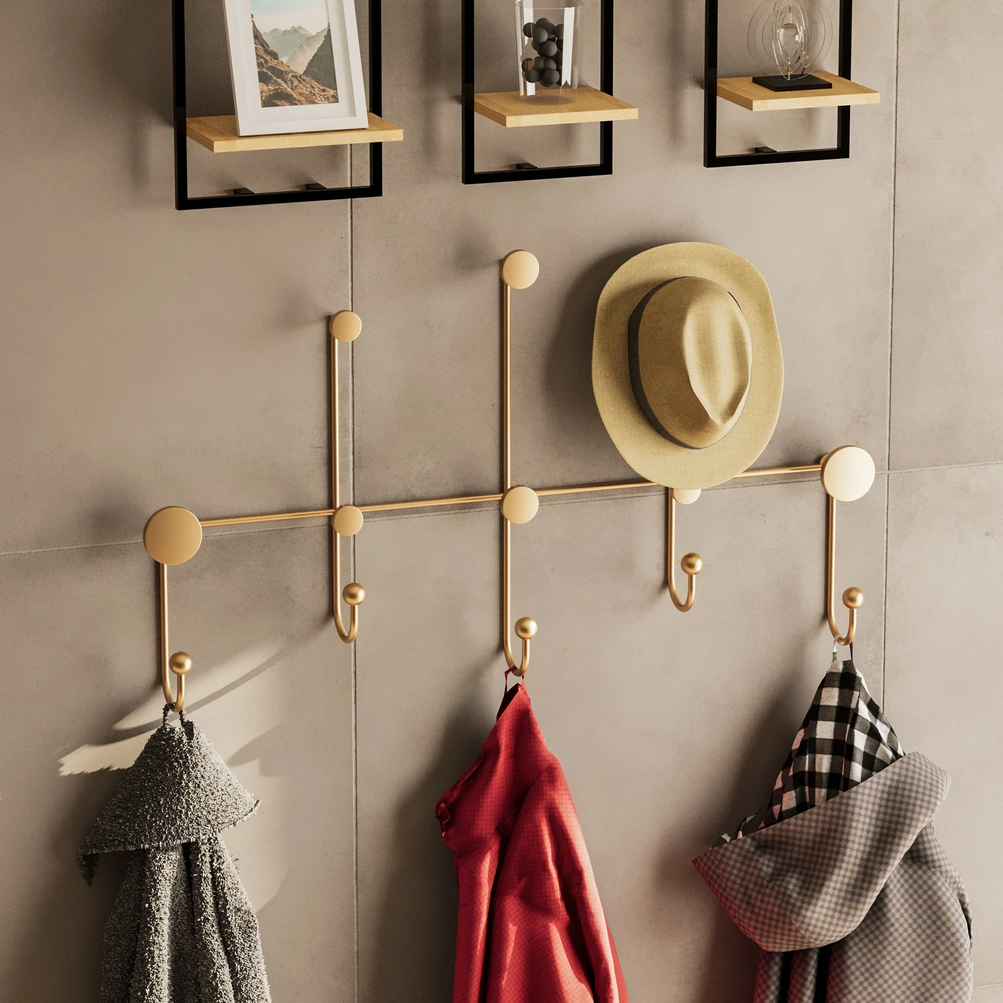 Varëse muri metalike, ngjyrë ari, Wallity Iyon-A