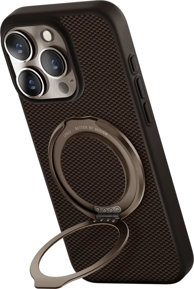 Mbështjellës UNIQ Keva Air Magclick Charging GripFit për iPhone 16 Pro, Kafe