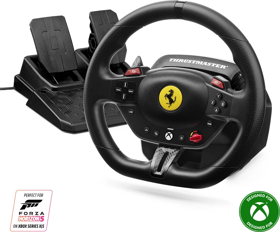 Volan garash Thrustmaster T98 Ferrari 296 GTS, 240°, PC/Xbox Series X|S/Xbox One, me pedale, i zi