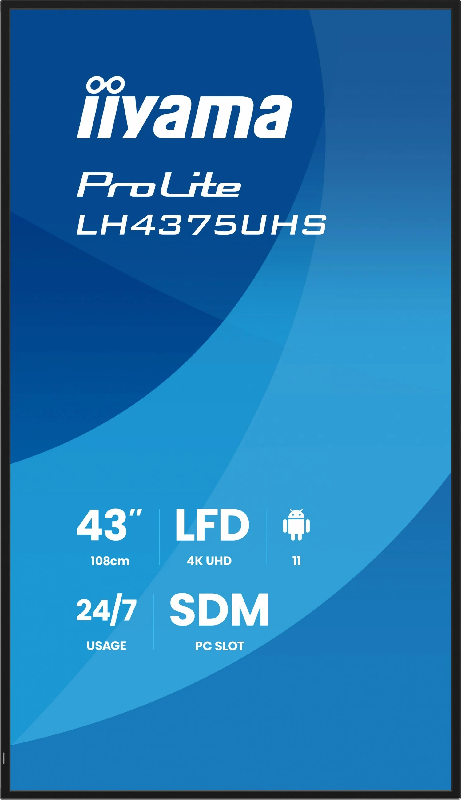 Ekran i madh iiyama ProLite LH4375UHS-B2AG 43 inç 4K UHD, i zi