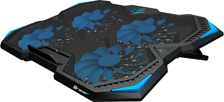 Mbajtëse ftohëse Tracer Gamezone Turbo, për laptop 17", 4 ventilatorë, LED blu, e zezë