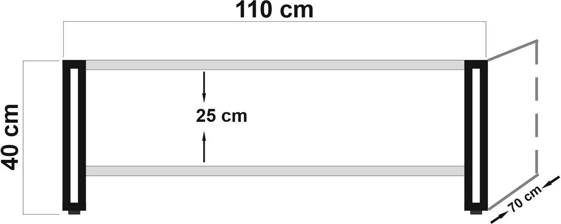 Tavolinë kafeje Hanah Home, Cosmo Rectus, ngjyrë Atlantic Pine dhe e zezë