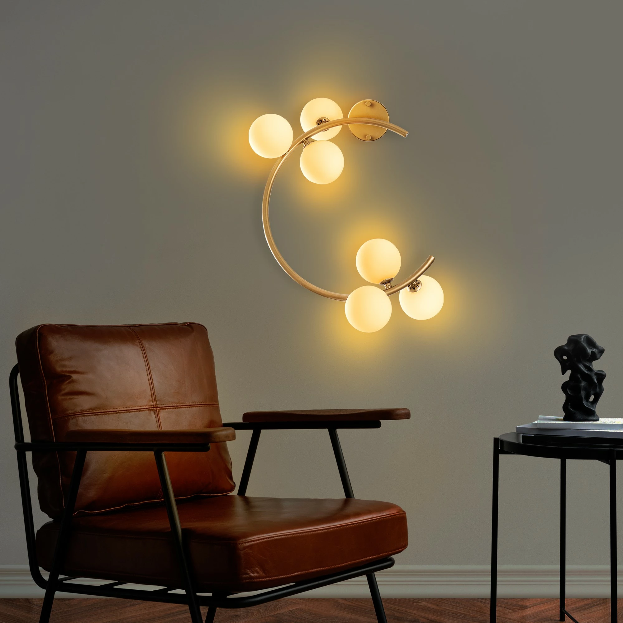 Llambë muri Opviq, ngjyrë ari, Luminar - 14131