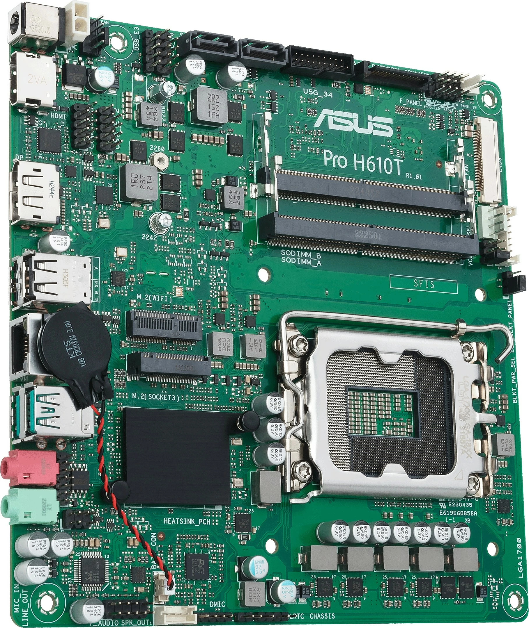Pllakë amë ASUS Pro H610T-CSM, LGA 1700, DDR5-SDRAM, mini ITX