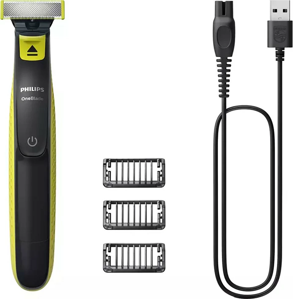 Makinë rroje për meshkuj Philips OneBlade, USB-A, e zezë e gjelbër
