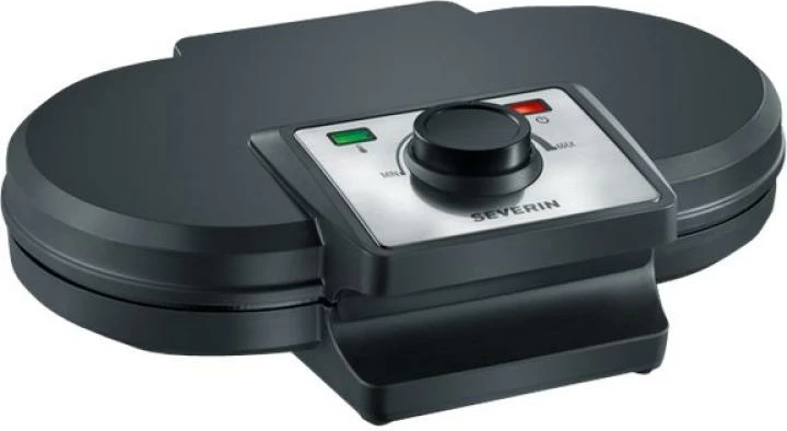 Aparat për waffle dyshe, Severin WA2106, 1200W, temperaturë e rregullueshme, veshje jo-ngjitëse, i zi