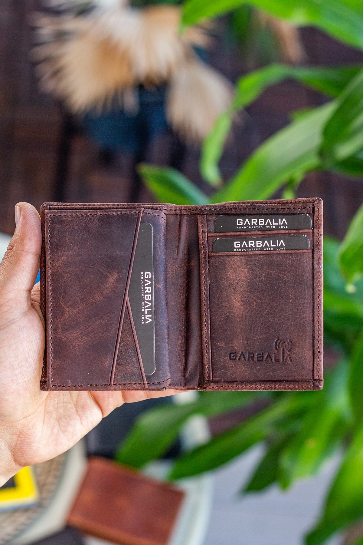 Portofol për burra, lëkurë natyrale, ngjyrë kafe, Zoozie Bags, Franklin Crazy