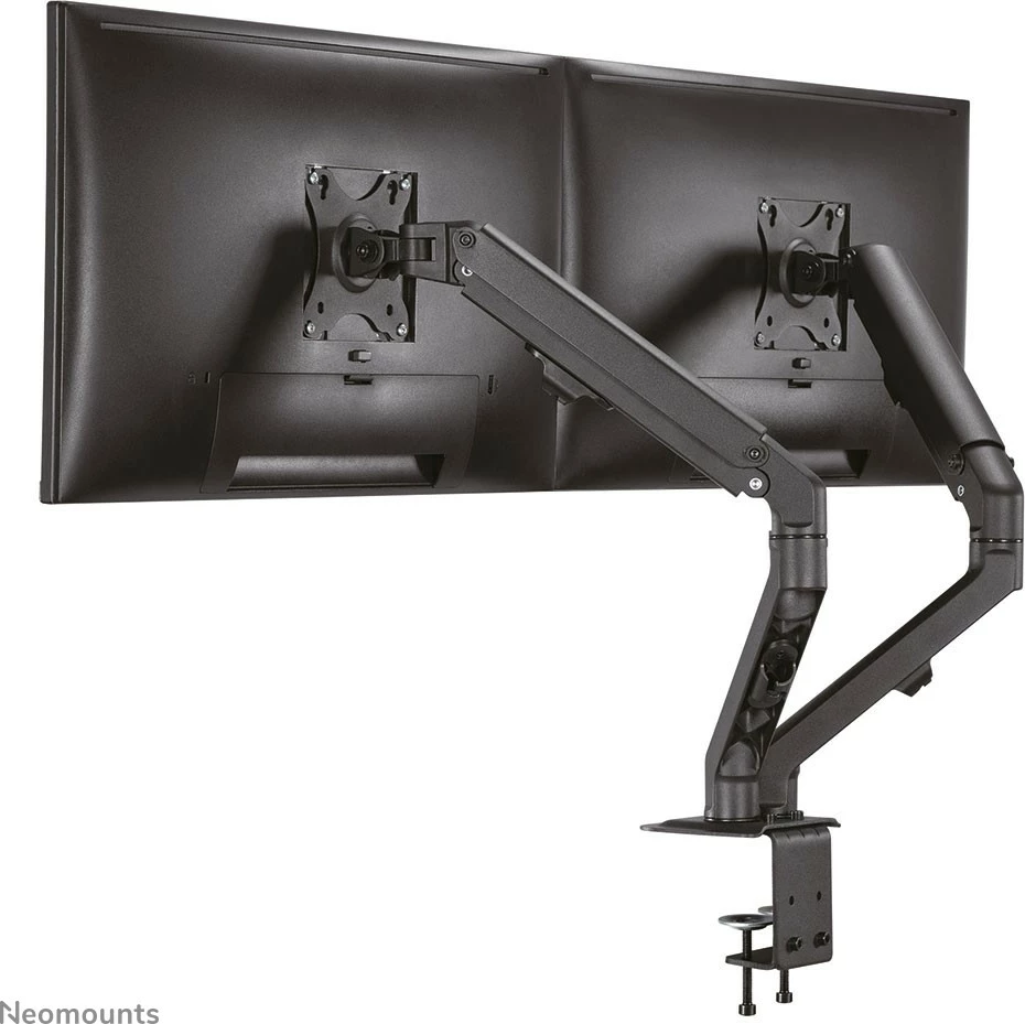 Krah monitori Neomounts FPMA-D650DBLACK, për 2 monitorë, 17-27 inç, rregullim lartësie me gas spring, ngjyrë e zezë