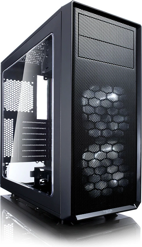 Kasë Fractal Design Focus G Midi Tower, ATX, micro ATX, ITX, e zezë, me dritare anësore dhe LED të bardhë