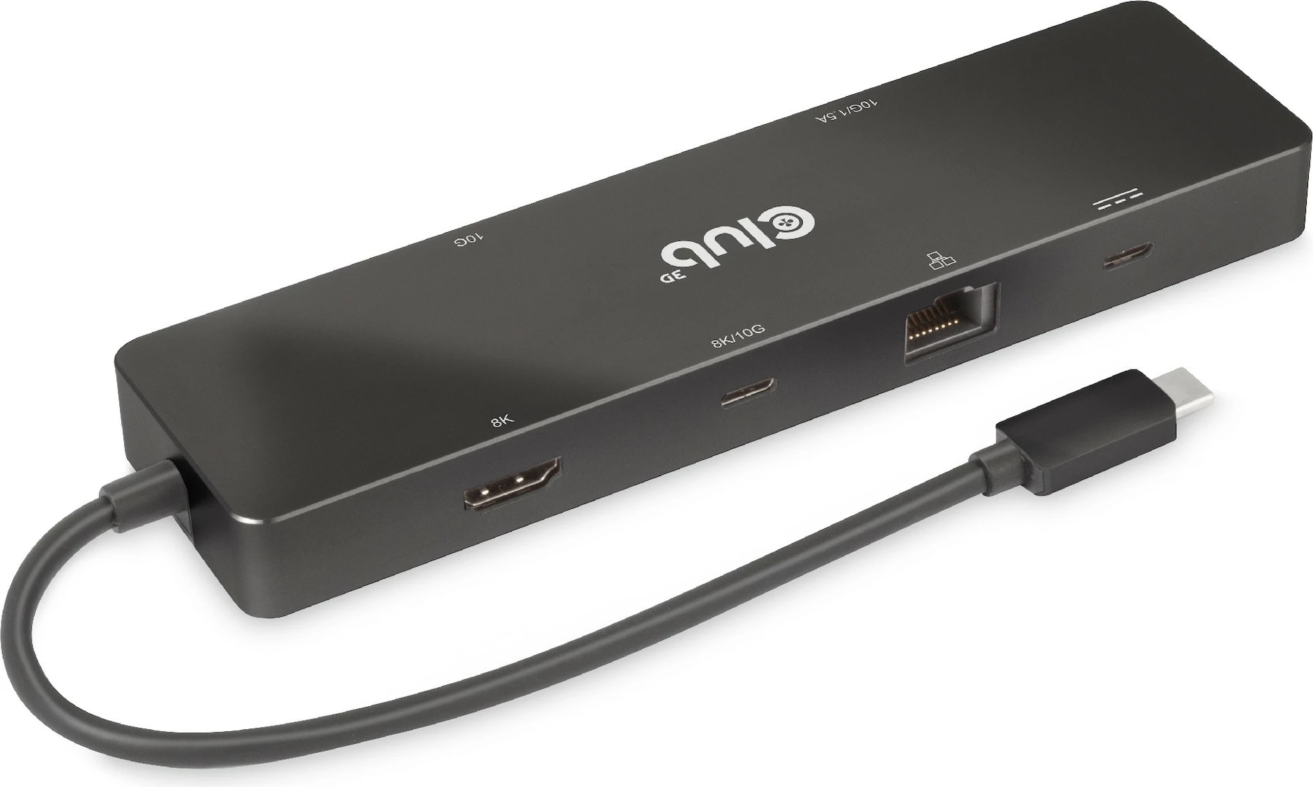USB HUB Club3D 6in1, HDMI, 2xUSB-C, 2xUSB, LAN, 8K30Hz, PD100W, zi