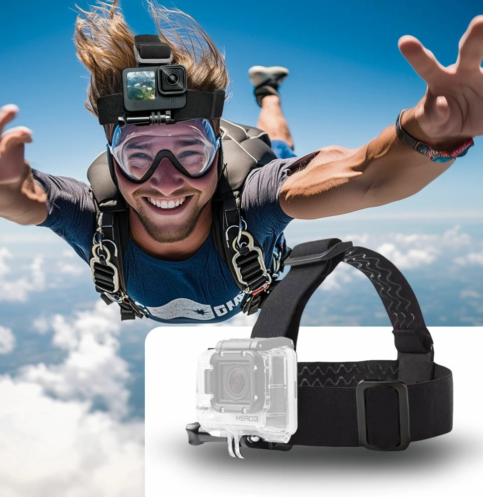 Mbajtës koke Tech-Protect GA100 për GoPro/DJI, i zi