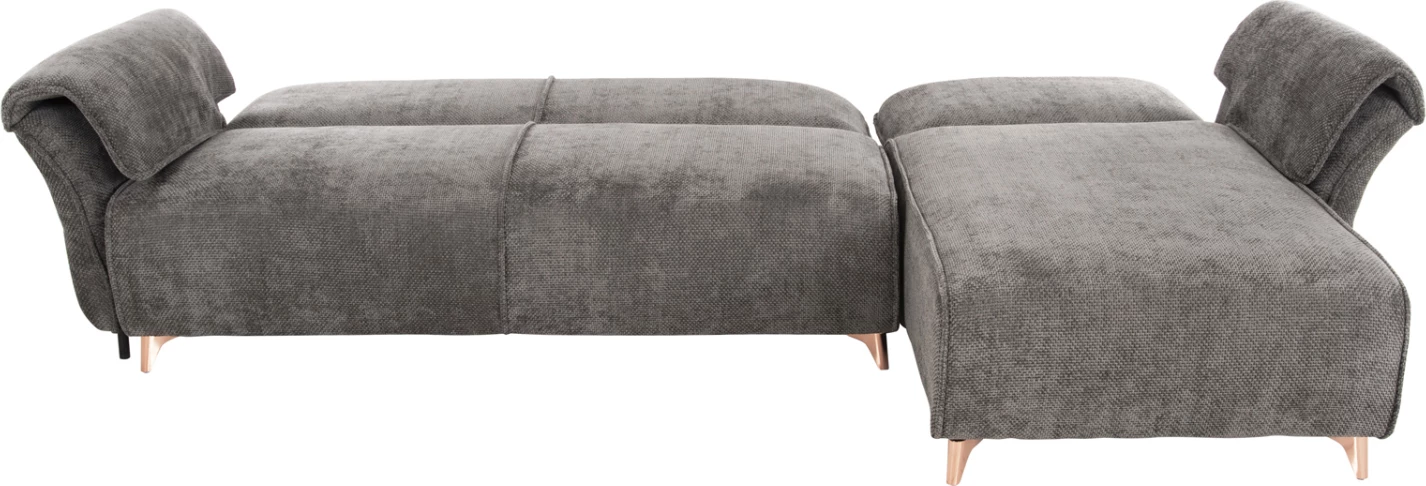 Divan qoshe i kthyeshëm MAILO, FH6071.02, pëlhurë gri e errët, këmbë metalike, 300x150x80H cm