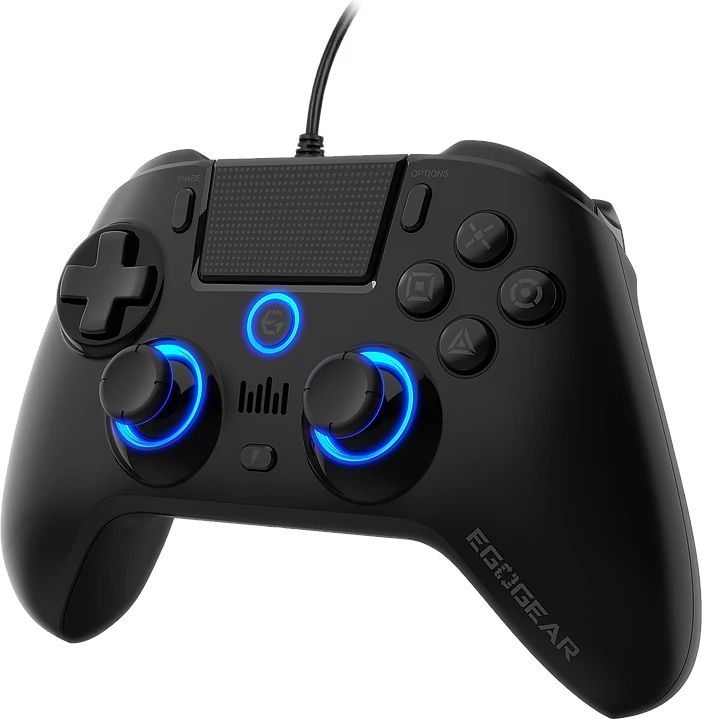Kontroller me kabllo EGOGEAR SC10 RGB, për PS4/PS3/PC, jack 3.5 mm, kabllo 2 m, i zi