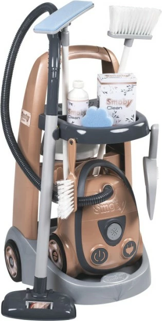 Set lodrash karrocë pastrimi me fshesë me korent Smoby Rowenta, shumëngjyrëshe