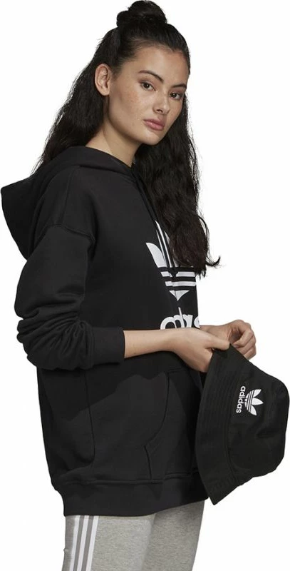 Duks adidas Trefoil Hoodie për Femra, i zi