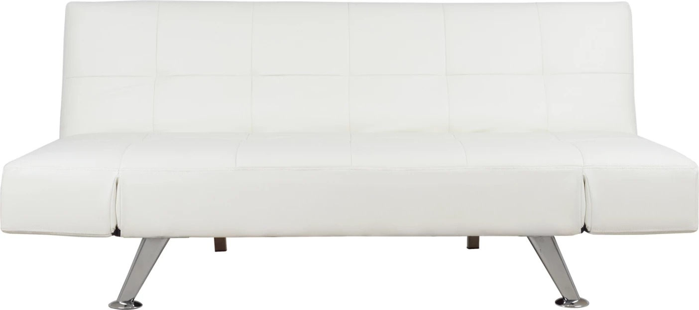 Divan/Shtrat FH3001.01 Thom me krahë të palosshëm, PU i bardhë, 189x93x82 cm