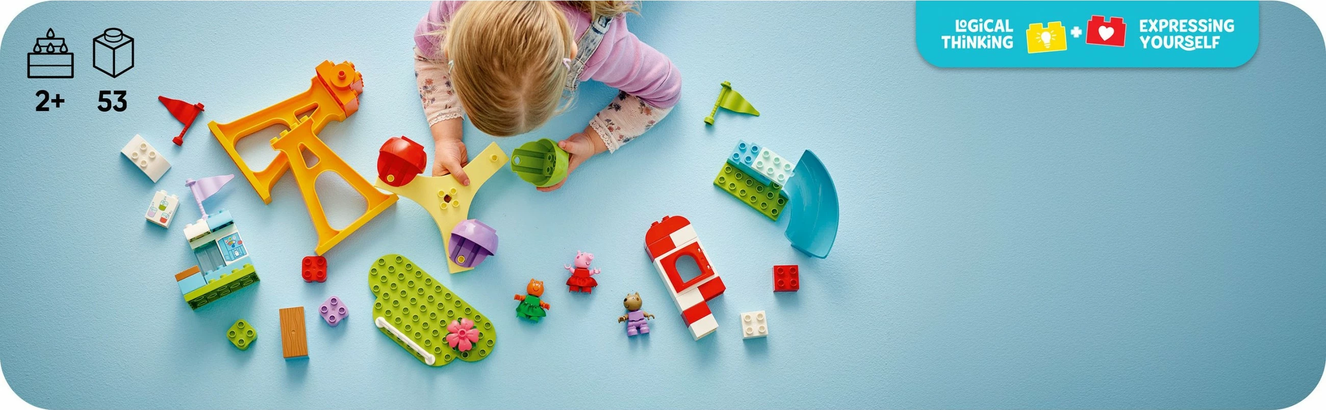 Set ndërtimi LEGO DUPLO Peppa Pig 10453, 53 pjesë, shumëngjyrësh
