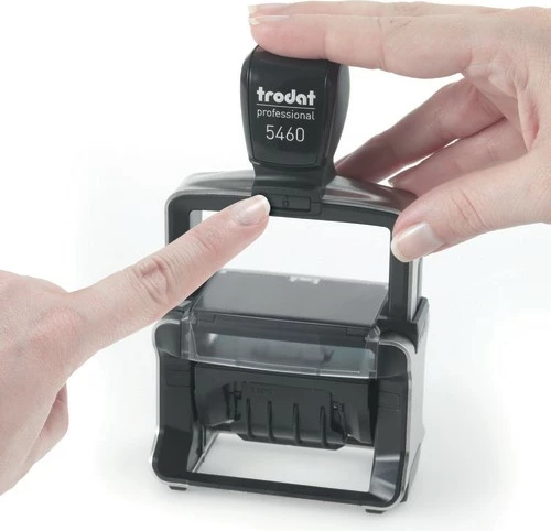 Vulë numerike Trodat 55510, metal, vetë-ngjyrosëse, 10 shifra, e zezë/çelik inox